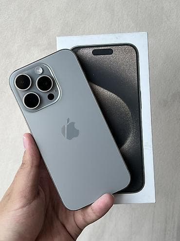 IPhone 15 Pro, Б/у, 128 ГБ, Natural Titanium, Коробка, 88 %