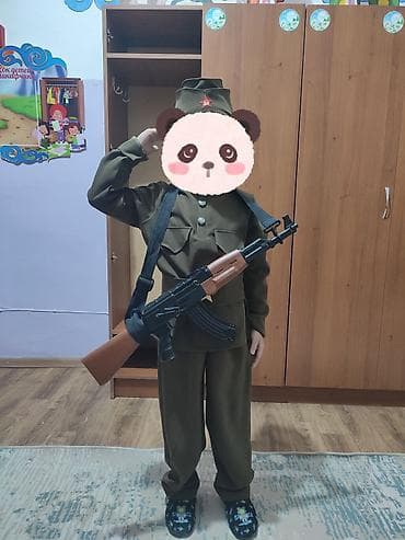солдатская форма: Военная форма на 6-7 лет( в комплекте рубашка,штаны,прям, фуражка )за — 1