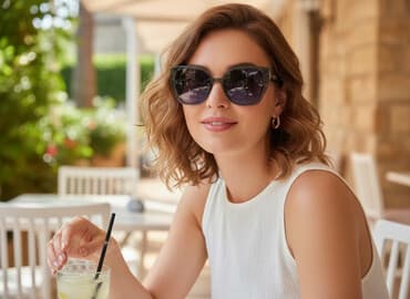 очки для зрения с солнцезащитными насадками: Солнцезащитные очки очки, Женские, Б/у — 1