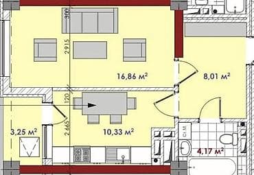 1 комната, 43 м², Элитка, 6 этаж, Готовая ПСО (под самоотделку) at lalafo.kg 1 комната, 43 м², Элитка, 6 этаж, Готовая ПСО (под самоотделку)