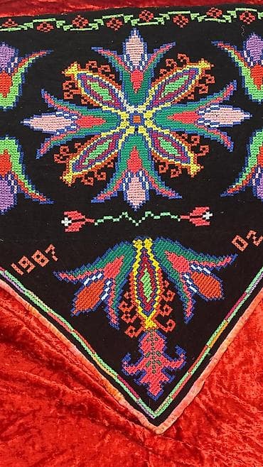покрывало ссср: Туш кийиз с оригинальным узором 1987года Ручной вышитый покрывало с — 2