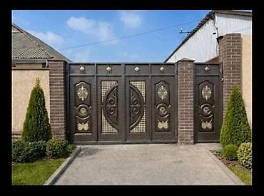 Распашные ворота: Стальные уличные ворота для частного дома - Материал: сталь — 5