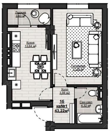 43: 🔥🔥 В ПРОДАЖЕ 1-КОМНАТНАЯ КВАРТИРА 🔥🔥 🏢 Элитка 📍 Район: АУЦА 📐 — 4