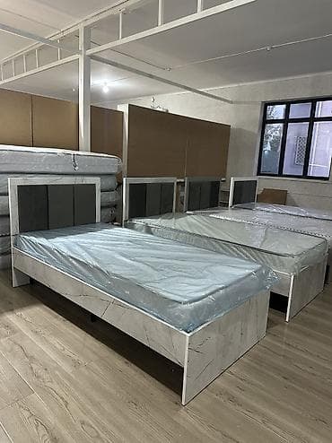 спальные мебели: Односпальная кровать, Новый, С мягким изголовьем, длина - 200 см — 2