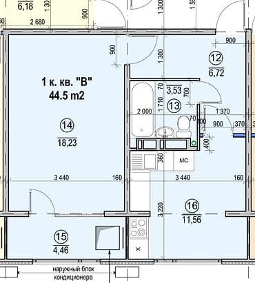 1 ком кв под псо: 1 комната, 45 м², Индивидуалка, 1 этаж, Готовая ПСО (под самоотделку) — 3