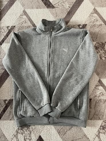 белая футболка мужская: Мужская толстовка, M, L, Puma, Б/у, цвет - Серый, Самовывоз, Бесплатная доставка, Платная доставка — 1