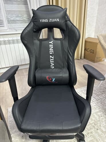 1 комната с мебелью полностью: Игровое кресло, Новый, С колесиками, цвет - Черный, Экокожа — 6