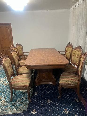 Стол и стул для зала, цвет - Коричневый