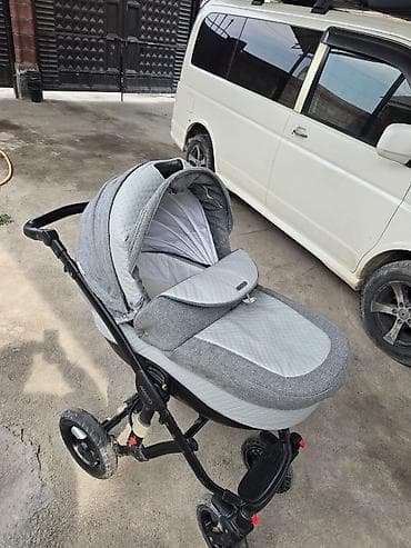 капяски в 3 в одном: Детская коляска 2 в 1 (люлька + прогулочный блок), серого цвета — 5