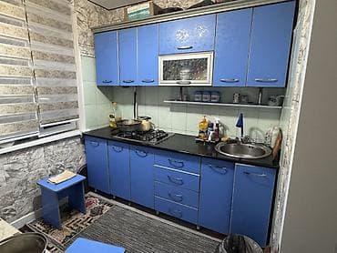 Кухонный гарнитур, цвет - Голубой, Пластик