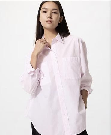 pull bear: Оверсайз рубашка из тонкого хлопка с деликатной фактурной полоской — 1