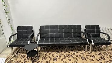 прихожка новый: Комплект мягкой мебели, цвет - Черный — 6