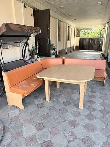 скамейки для дома: Кухонный мягкий уголок, ЛДСП, цвет - Оранжевый — 4