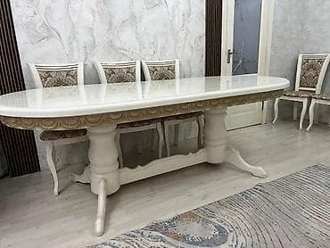 dinner table: Стол и стул для зала, цвет - Бежевый — 4