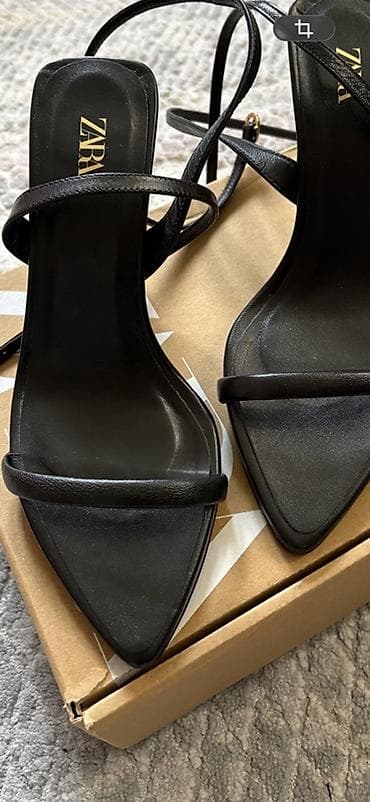 Босоножки, сандалии, шлепанцы: Босоножки, 36, Zara, Б/у, цвет - Черный, Самовывоз — 3