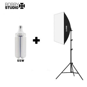 кольцевая лампа для видео: Софтбокс "BobbyStudio Light" 50x70 (1шт) + Лампа 55w Софтбокс от — 1