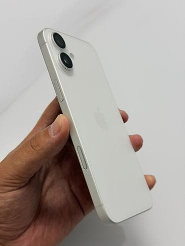 ipad 2017: IPhone 16 Plus, Б/у, 128 ГБ, Белый, Защитное стекло, Чехол, 92 % — 2