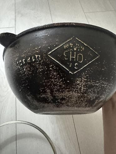 костер: Чугунный казан с крышкой - Материал: чугун, толстостенный — 4