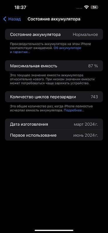 аифоны: IPhone 15 Pro Max, Б/у, 256 ГБ, Desert Titanium, Коробка, 87 % — 7