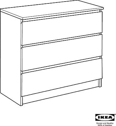 Комоды для одежды: Комод для одежды, Без зеркала, ЛДСП, цвет - Белый, Бесплатная доставка — 1