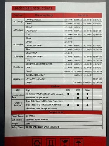 транзьой: Цифровой мультиметр ANTELVES DT9205A Назначение: - Измерение — 3