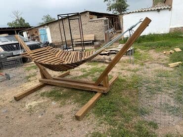 кресло кровати: Бакча селкинчеги Жыгач, Жөлөнгүчү менен, Чатырсыз — 6