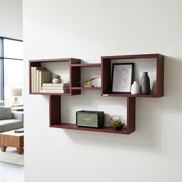 ализе пуффи купить: Полка навесная P002B (Винил красный) Большая и стильная настенная — 1