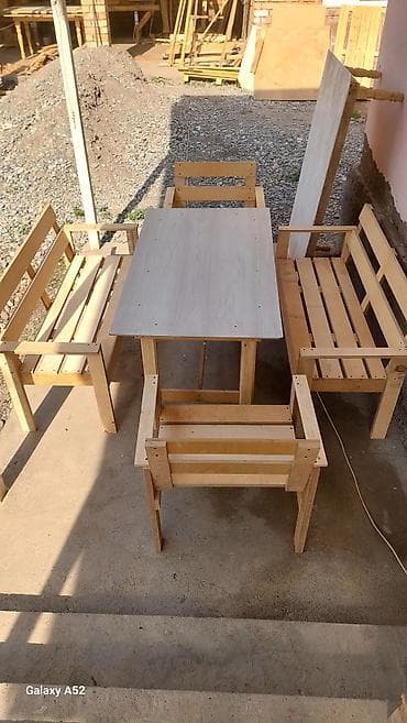 раскладной стол стул: Комплект садовой мебели, Стол, Дерево — 4