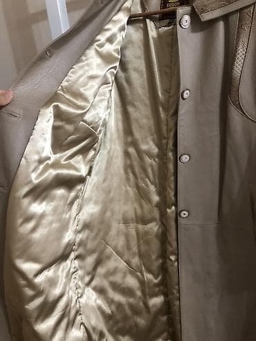 armani code: Длинное женское кожаное пальто Ergin. Размер 50. Турция - Материал — 4