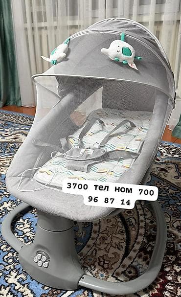 Детские товары 1) Электронная качель-шезлонг для малыша - Цвет: серый