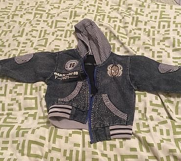 Кофталар, свитерлер: Жынсы куртка, Күз-жаз, Капюшону бар — 1