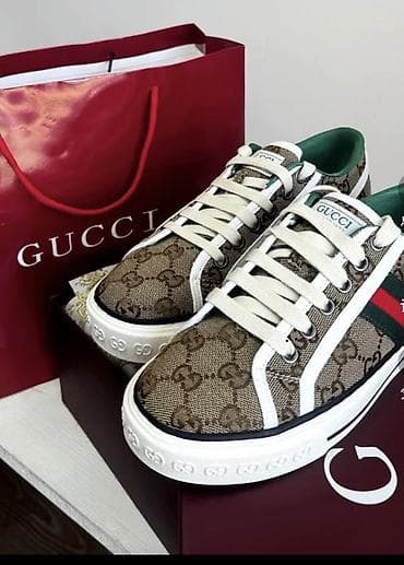 Мырзалардын бут кийими: Эркектердин кроссовкасы, 45, Gucci, Жаңы, түсү - Саргыч боз, Акылуу жеткирүү, Өзү алып кетүү — 2
