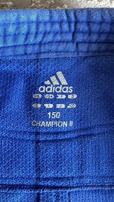 курты: Оригинальное Кимоно для дзюдо adidas Champion II, синее, размер 150 — 2