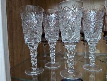 Декор и интерьер: Продаётся хрустальные фужеры!!!! Винтаж!!!! Ссср!!!! Сервантное — 8