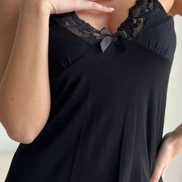 белая ночная сорочка: Ночная сорочка, Бамбук, Средняя модель, M, XL, L — 4