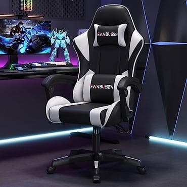 стример: Игровое кресло, С колесиками, цвет - Черный, Экокожа — 1