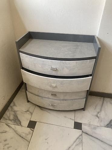 Кийим үчүн комоддор: Кийим үчүн комод, Күзгүсүз, ЛДСП, түсү - Боз — 4