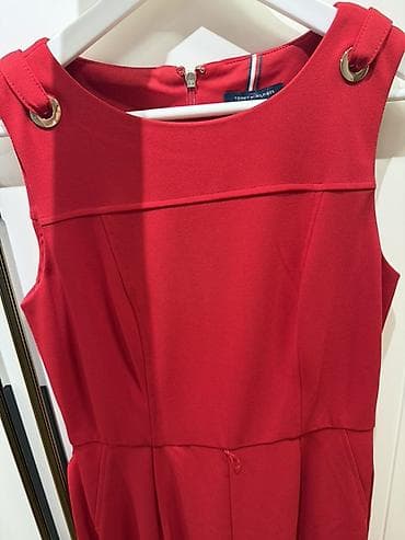 tommy helfiger: Красный женский комбинезон Tommy Hilfiger - Фасон: без рукавов, верх — 4