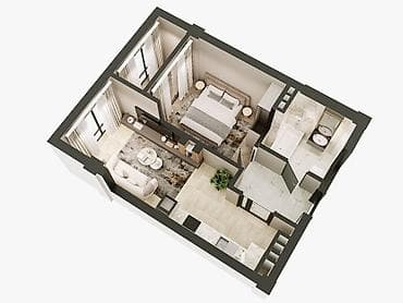 каприз: 2 комнаты, 41 м², 5 этаж, Готовая ПСО (под самоотделку) — 9