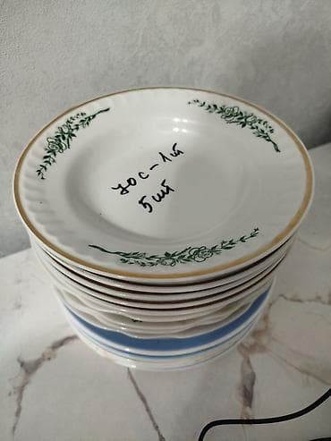 продам бу кухонный гарнитур: Тарелки почти новые некоторые не пользование -100 сом за шт. кесе-150 — 7