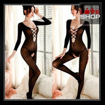 женские турси: Кэтсьют Черная Вдова Эротический капроновый кэтсьют с плетением на — 1