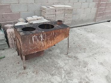 Железная походная/дачная печь-варочная с двумя конфорочными