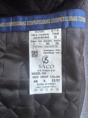 lining flex: Пальто SACO Slim Fit, модель 569 - Тип: мужское пальто на пуговицах — 3