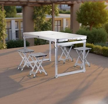 расклад: Туристический складной стол + 4 стула Happy Camping | Стол чемодан для — 9