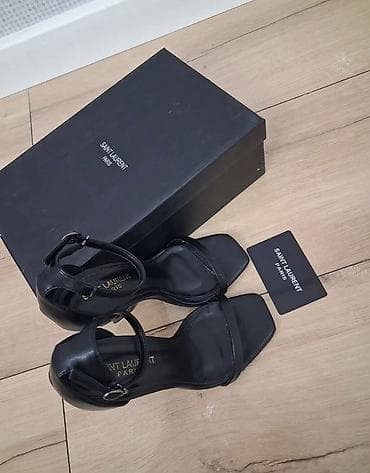saint lauren: Женские босоножки Saint Laurent Opyum - Цвет: черный - Материал — 2
