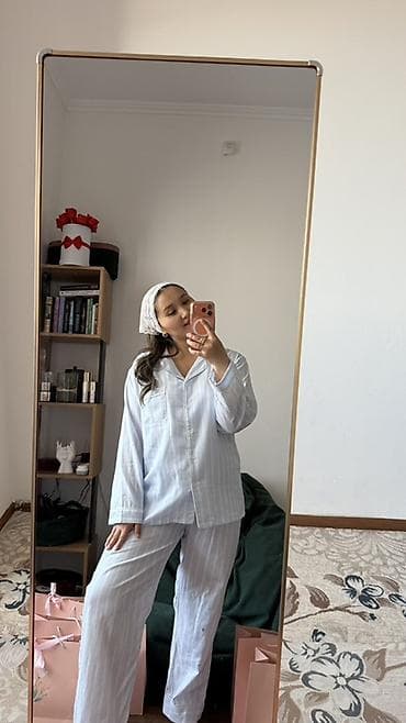 женские пижамы для сна: Пижама, Хлопок, Китай, На пуговицах, S, M, L — 3