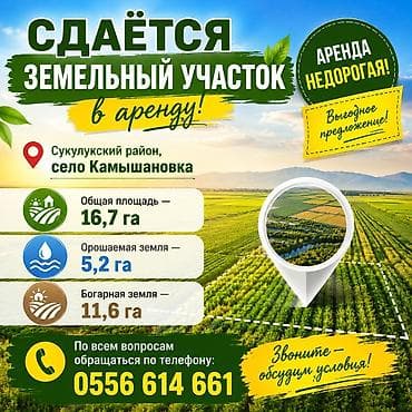 аренда мойку: 1670 соток Для сельского хозяйства — 1