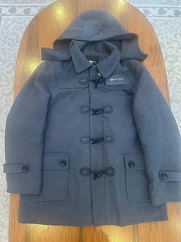 утепленное пальто: Оригинальное пальто-дафлкот Eight Wolf, темно-серый цвет.Унисекс - — 1