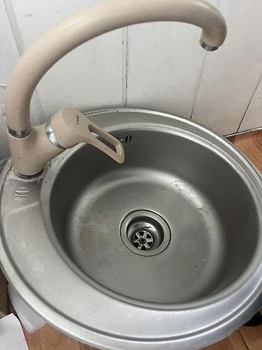 Үй жана бакча: Кухонная круглая мойка с краном - Тип: круглая врезная мойка для — 1