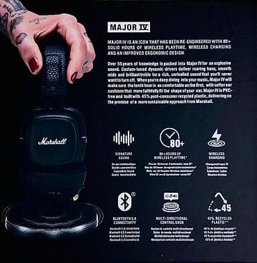 Наушник: Зымсыз кулакка кийилме кулакчындар, Marshall, Жаңы — 6